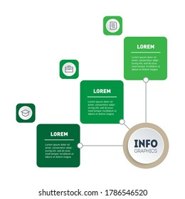 Vector timeline. Farming and agriculture life infographics concept in 3 parts. Brochure layout design template. Presentation with three steps.