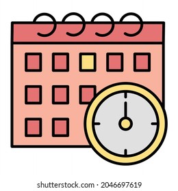 Vector Timeline Filled Outline Icon Design
