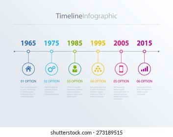 Vector timeline Info graphic with diagrams