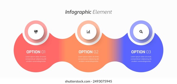 Vector Timeline Infographic Business with Circle Label, Icon, and 3 Option for Presentation
