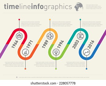 Vector Timeline Infographic. Business design template.