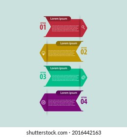 Vector timeline infographic design with circle for business template. Vector 4 steps.

