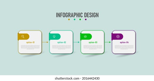 Vector timeline infographic design with circle for business template. Vector 4 steps.
