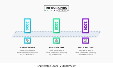 Vector timeline infographic design template with icons and 3 options or steps It can be used for process diagrams, presentations, workflow layouts, and flow charts.