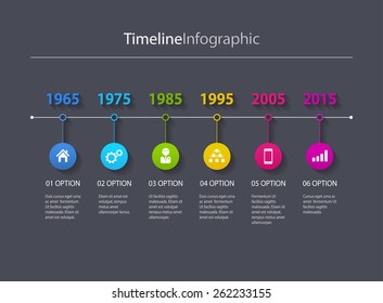 Vector timeline Infographic with diagrams