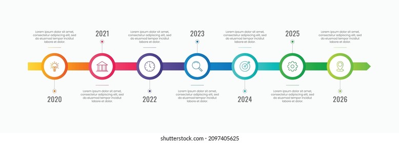 Vector timeline infographic elements for business with icons and options template design.