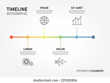 Vector timeline infographic and report template. Clean and modern style