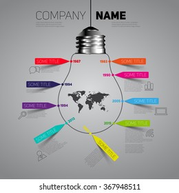 Vector timeline Infographic report template with paper stripes and icons