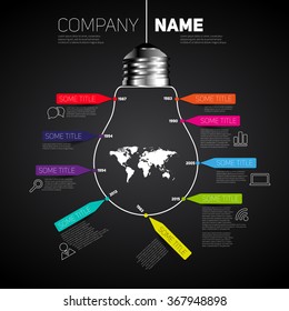 Vector timeline Infographic report template with paper stripes and icons