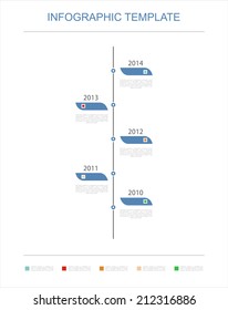 Vector Timeline Infographic template with charts and text for your business