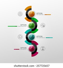 Vector timeline infographic template. Design elements for presentation or web design.