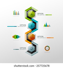 Vector timeline infographic template. Design elements for presentation or web design.