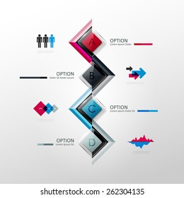 Vector timeline infographic template. Design elements for presentation or web design.