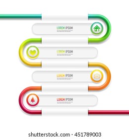Vector timeline infographic template. Design elements for presentation or web design.