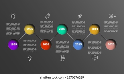 Vector Timeline infographic template with place for yourt text