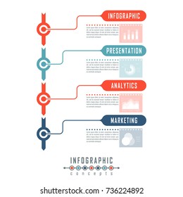 Vector timeline infographics for chart, diagram, web design, presentation, workflow layout