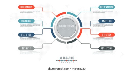 Vector timeline infographics for chart, diagram, web design, presentation, workflow layout