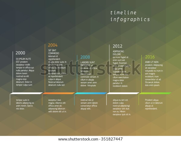 Vector Timeline Infographics Color Markers Indicators Stock Vector ...