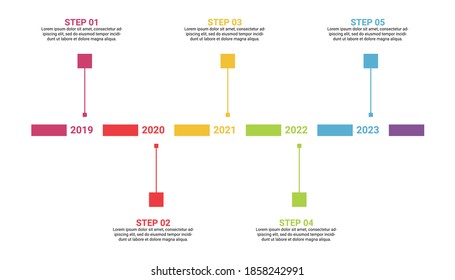  Diseño de infografías de la línea de tiempo del vector. Esta infografía es ideal para cualquier tipo de presentación de negocios