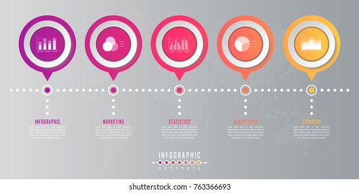 Vector Timeline Infographics Template Chart Diagram Stock Vector ...
