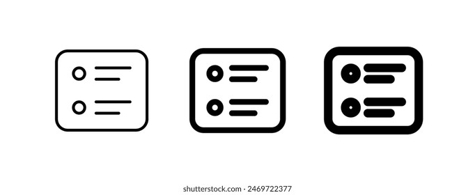 Vector timeline, outline, list icon. Perfect for app and web interfaces, infographics, presentations, marketing, etc.