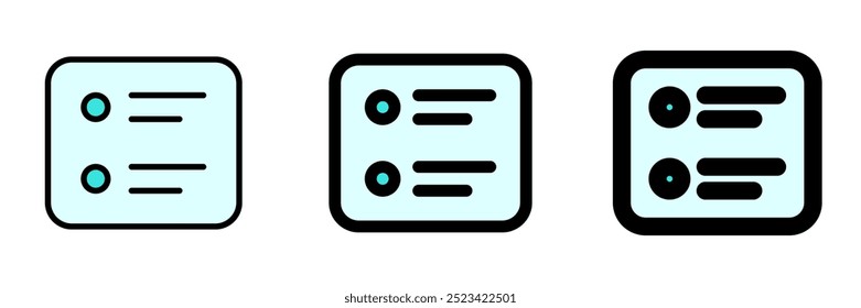 Línea de tiempo del Vector, esquema, icono de lista. Perfecto para interfaces de App y Web, infografías, presentaciones, marketing, etc.