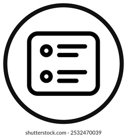 Vector timeline, outline, list icon. Perfect for app and web interfaces, infographics, presentations, marketing, etc.
