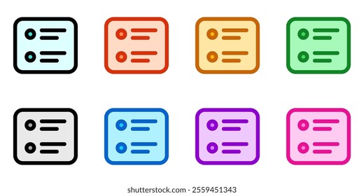 Vector timeline, outline, list icon. Perfect for app and web interfaces, infographics, presentations, marketing, etc.