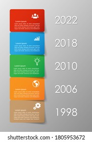 Vector timeline table with place for text