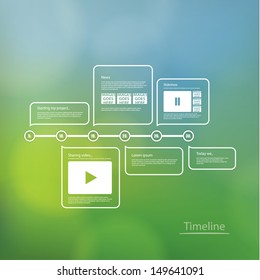 Vector timeline template. Layout with much space for your content. Elements for your website or presentation. Sizable and editable friendly. Fresh, modern design.