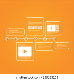 Vector timeline template. Modern design timeline template with place for your content.