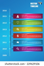 Vector timeline template, Timeline template on Blue Abstract background. Vector Illustration Template Design.