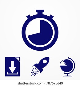 Vector timer Icon. Flat image for website.