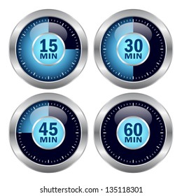 Vector timer icons set