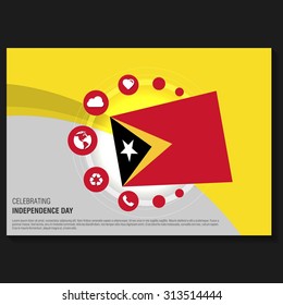 Vector Timor-Leste Independence Day Flyer template. Creative Brochure Title Page. National Day Leaflet design element. vector illustration