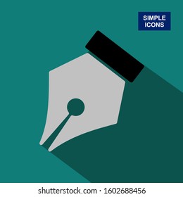 Vector tip of a pen tip. Vector illustration of a long shadow
