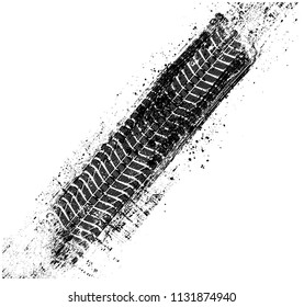 Vector tire track background.Dirty tire track.