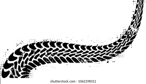 Vector Tire Track Background.Grunge Tire Track.