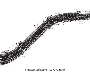 Vector Tire Track Background.Grunge Tire Track.