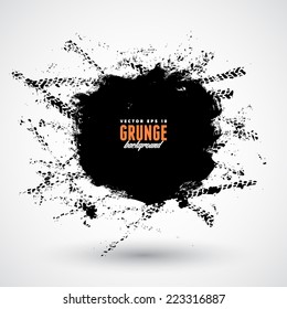 Vector tire track grunge background