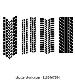 Vector tire track. Modern tire tread. Tire mark black