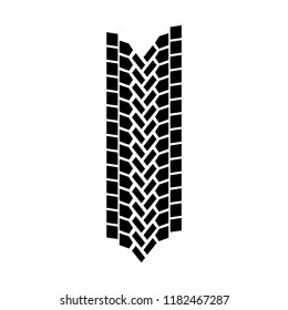 Vector tire track. Modern tire tread. Tire mark black