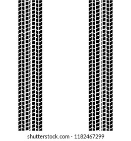 Vector tire track. Modern tire tread. Tire mark black