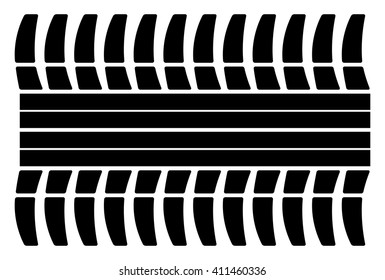 vector tire track on a white background