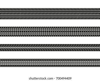 Vector tire track silhouette.