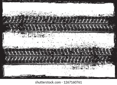 Vector Tire Tracks Background.Grunge Tire Tracks.