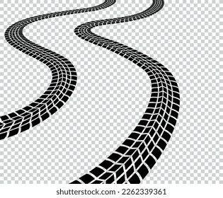 Vector Tire Tracks. Tire Treads. 