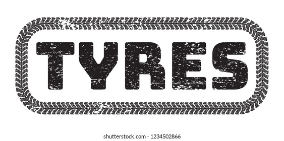 Vector Tires Background.Grunge Tires Text.