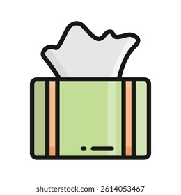 Vector of tissue box for personal hygiene and care