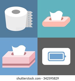 Vector tissue icons set, flat design